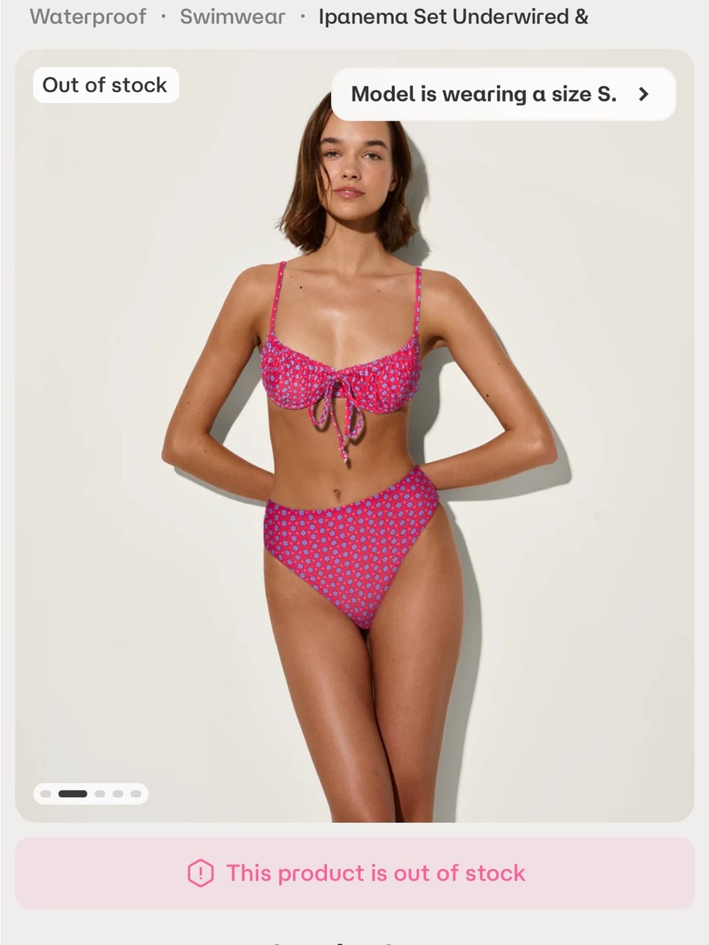 Hey Harper Ipanema Bikini set in Pink/Purple floral size Medium Like new